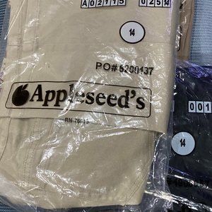 Appleseeds Straight Leg Jean Style Khakis/Zip Front/Front Back Pockets/Brand New